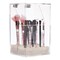 Acrylic Clear Makeup Brush Holder with Lid and Pearls, Cosmetic Storage Organizer (6 x 5.7 x 9.25 In)